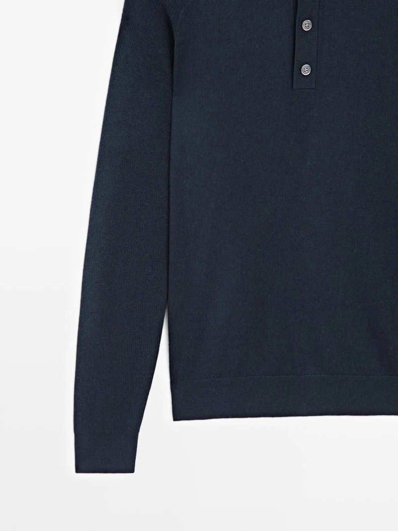 Поло-свитер из хлопкового микса