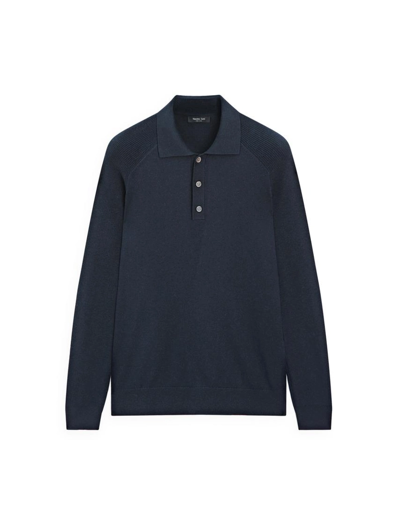 Поло-свитер из хлопкового микса