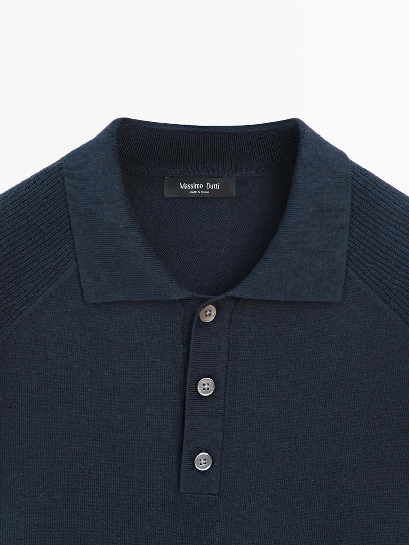 Поло-свитер из хлопкового микса