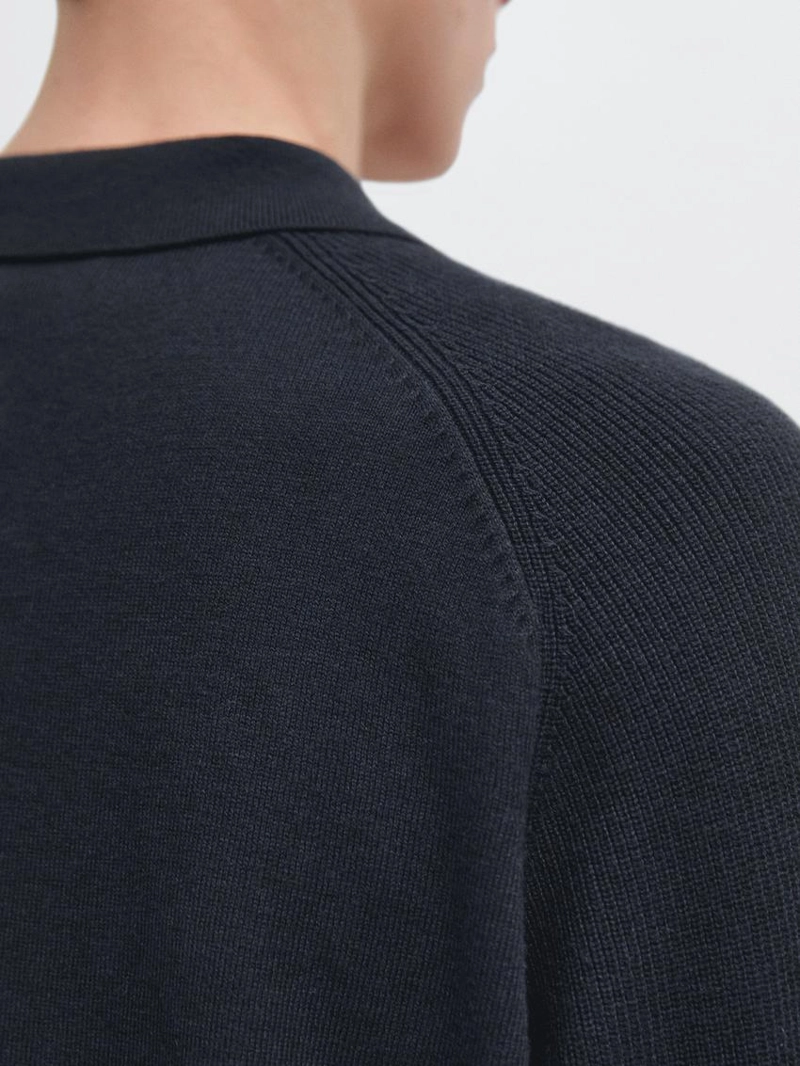 Поло-свитер из хлопкового микса