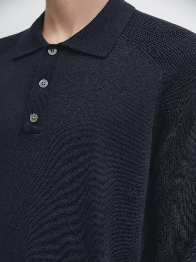 Поло-свитер из хлопкового микса