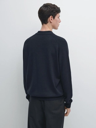 Поло-свитер из хлопкового микса- Заказать в России