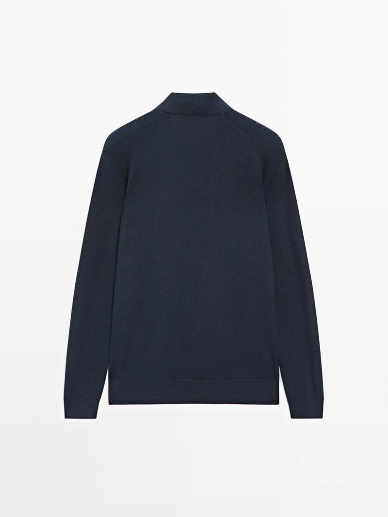 Поло-свитер из хлопкового микса