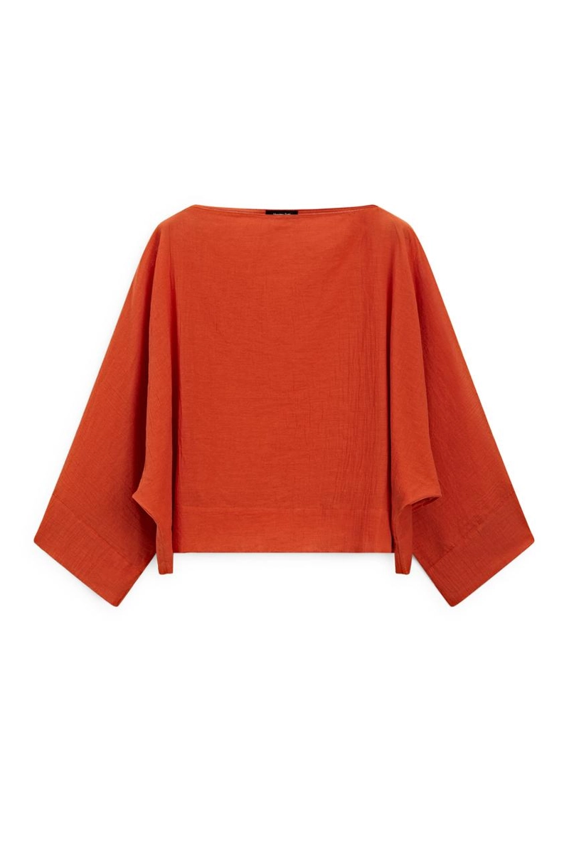 Рубашка из мягкого 100% хлопка с объемными рукавами