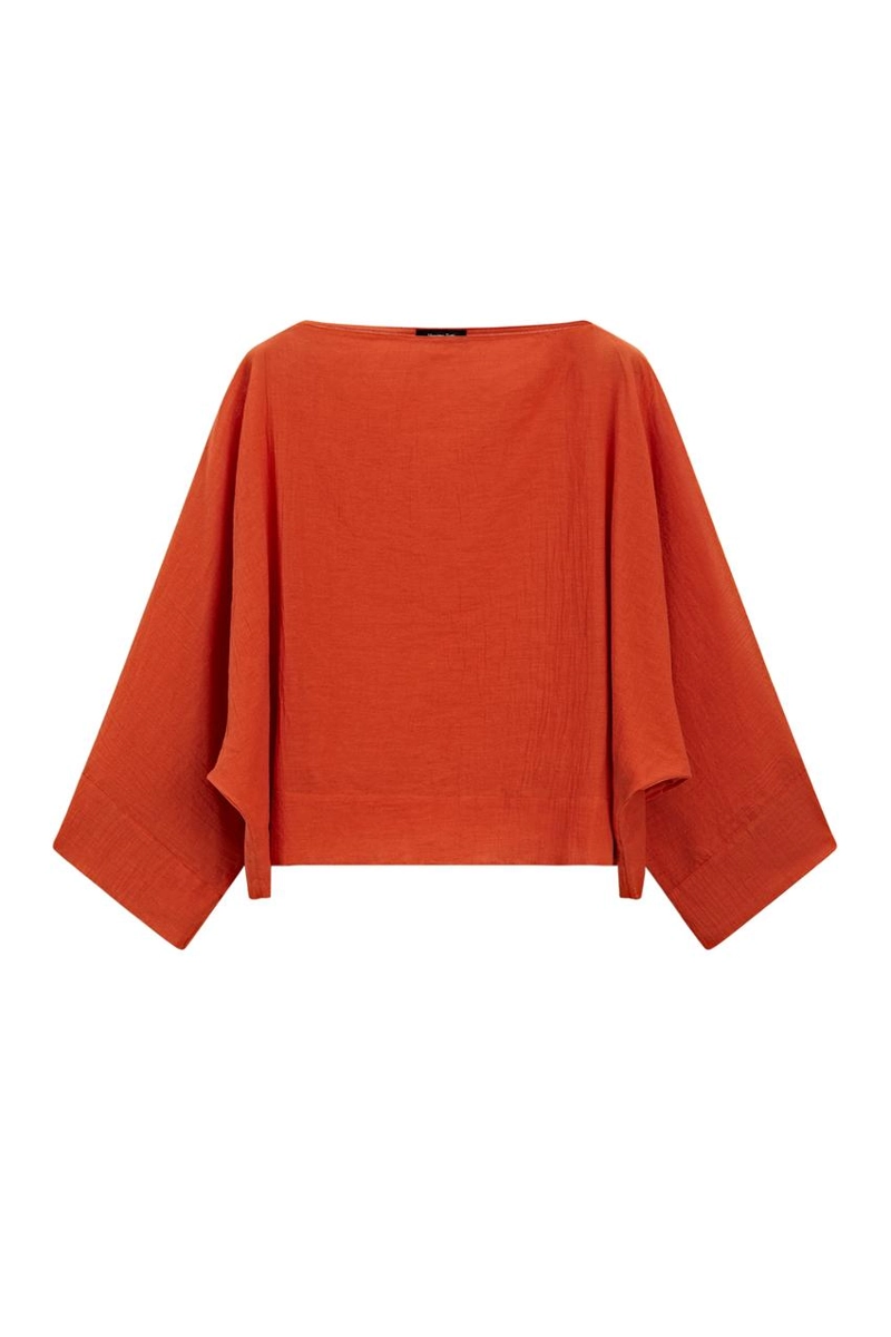 Рубашка из мягкого 100% хлопка с объемными рукавами