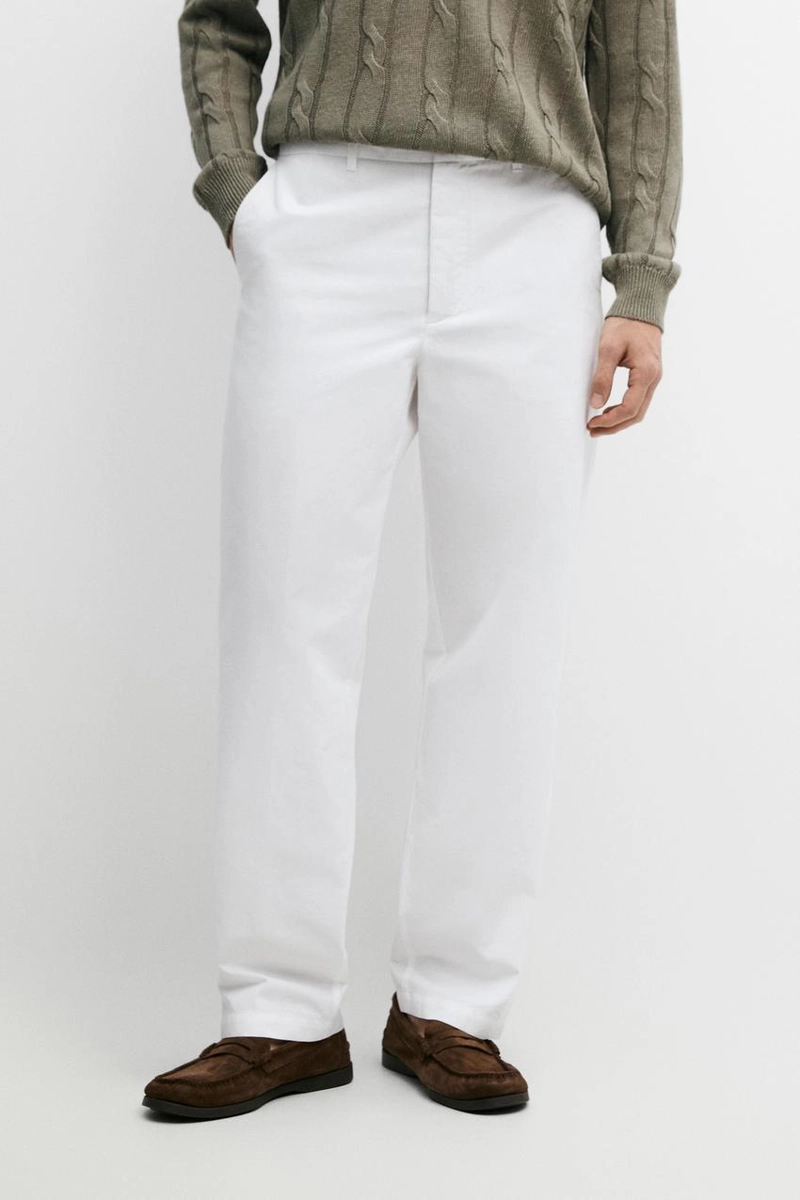 Хлопковые и льняные брюки в стиле баррель