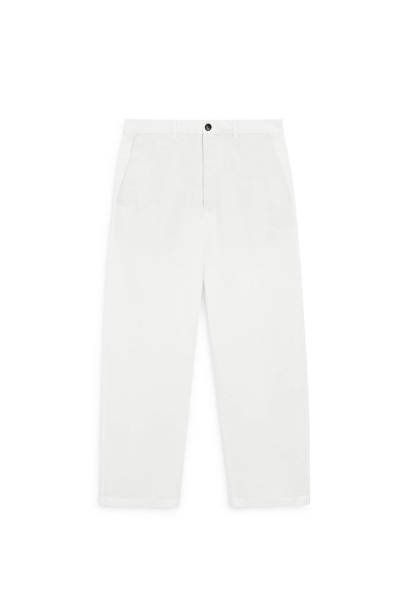 Хлопковые и льняные брюки в стиле баррель