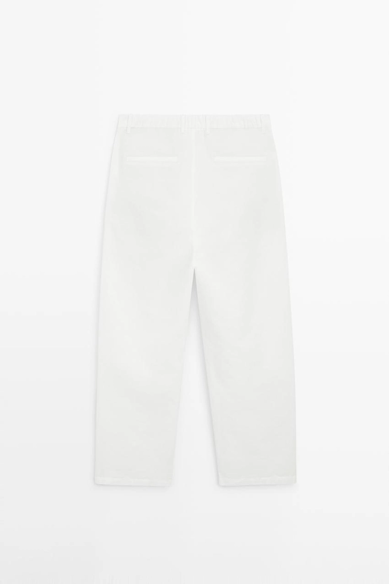 Хлопковые и льняные брюки в стиле баррель