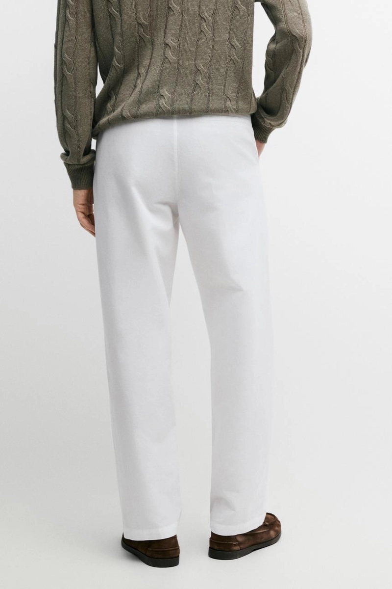 Хлопковые и льняные брюки в стиле баррель