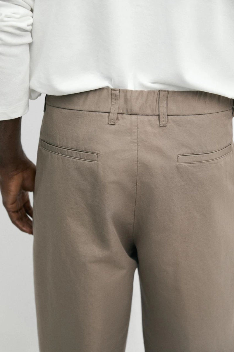Брюки чино из хлопка и льна с посадкой бочонок
