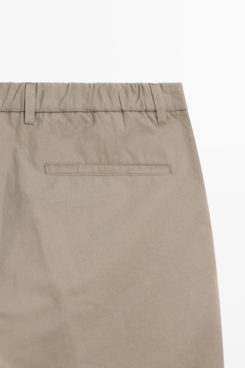 Брюки чино из хлопка и льна с посадкой бочонок