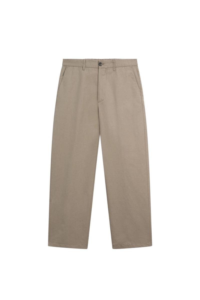 Брюки чино из хлопка и льна с посадкой бочонок