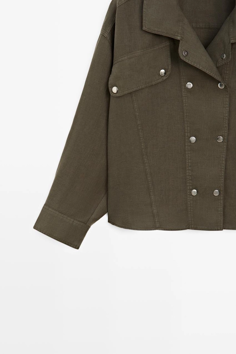 Рубашка из 100% льна с деталями на кнопках