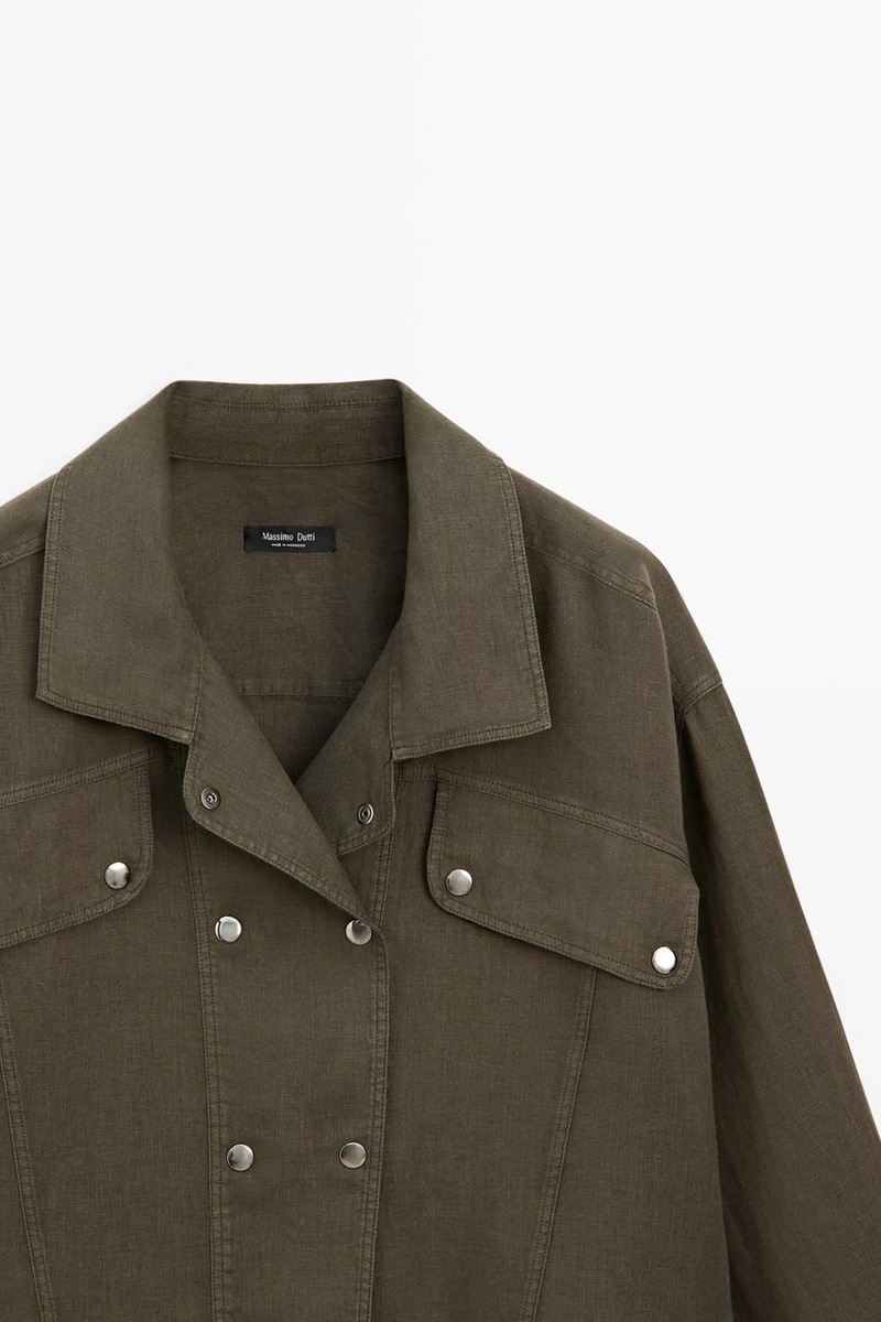 Рубашка из 100% льна с деталями на кнопках