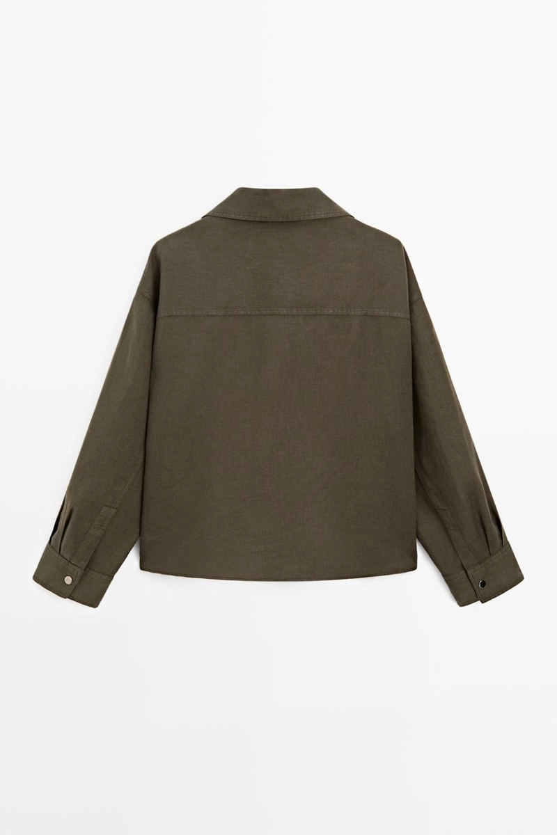 Рубашка из 100% льна с деталями на кнопках