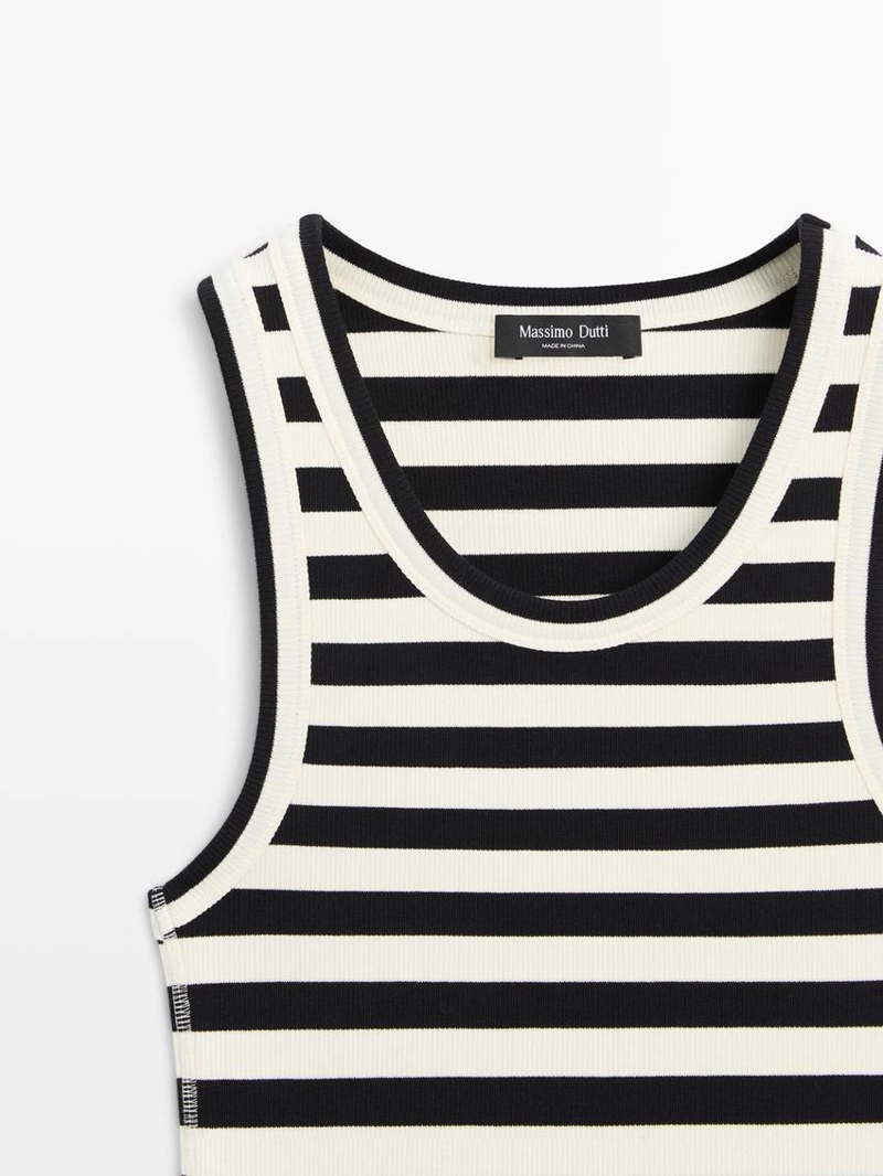 Майка без рукавов с полосатым узором