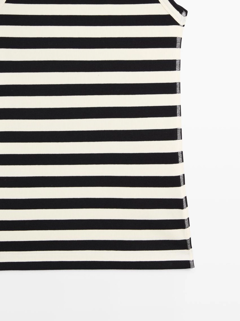 Майка без рукавов с полосатым узором