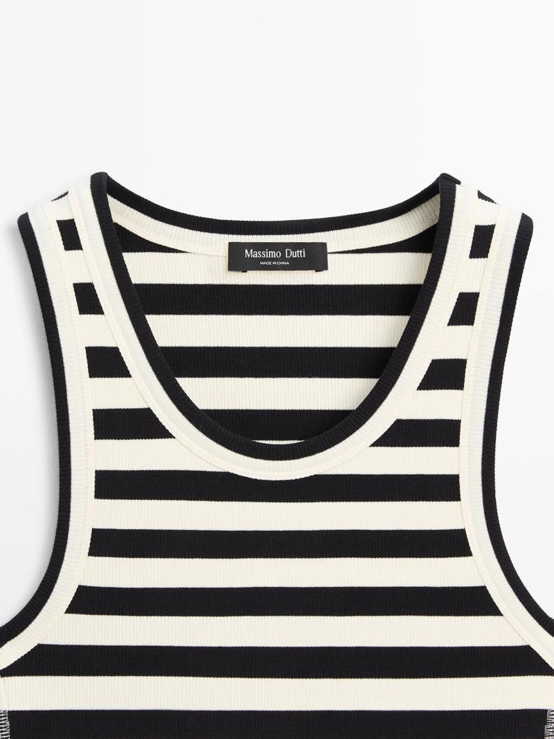 Майка без рукавов с полосатым узором