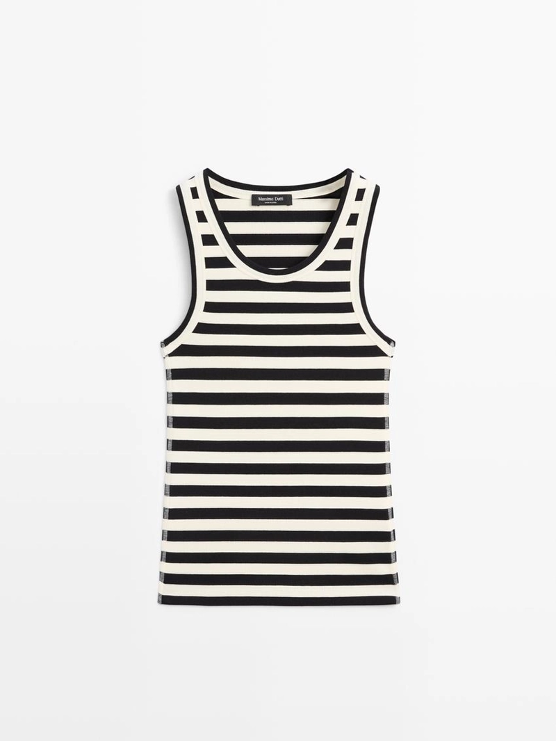 Майка без рукавов с полосатым узором