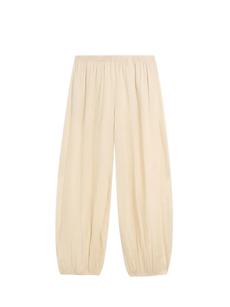 Брюки саруэль из льна свободного кроя