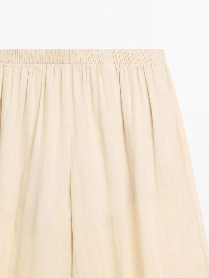 Брюки саруэль из льна свободного кроя