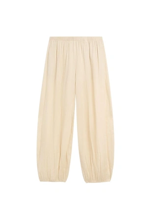 Брюки саруэль из льна свободного кроя- Заказать в России