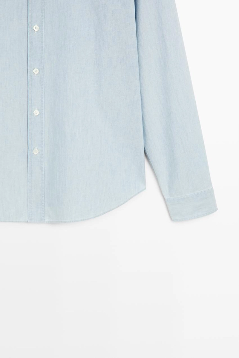 Рубашка из денима 100% хлопок в зауженном крое