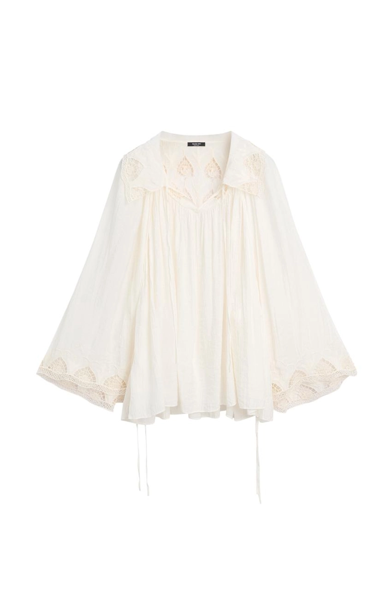 Вышитая блузка в полупрозрачной ткани