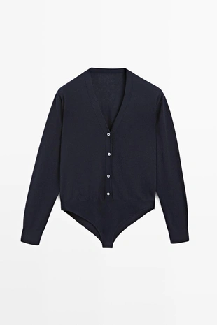 Боди из шелкового смесового материала и брюки из льняного смесового материала- Заказать в России