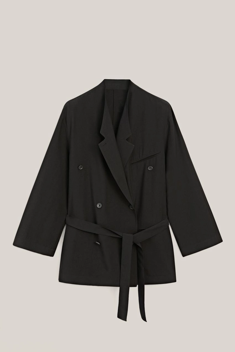 Блейзер прямого кроя с поясом - лимитированная коллекция