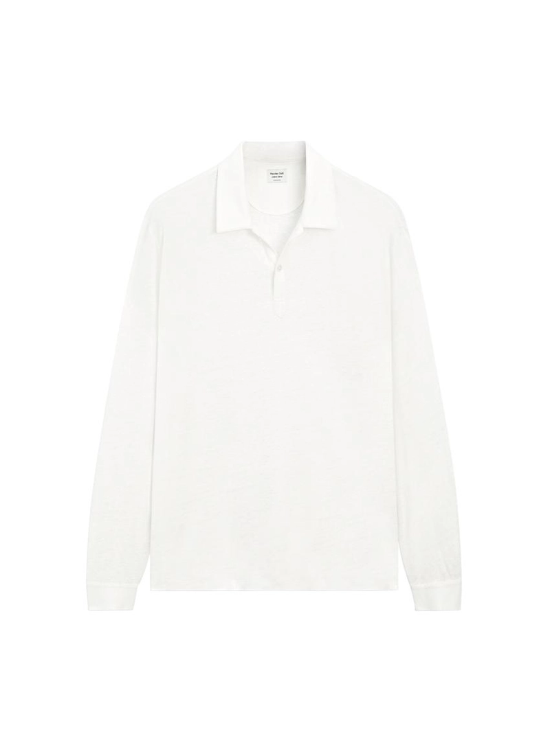 100% льняная поло-рубашка с длинным рукавом - limited edition