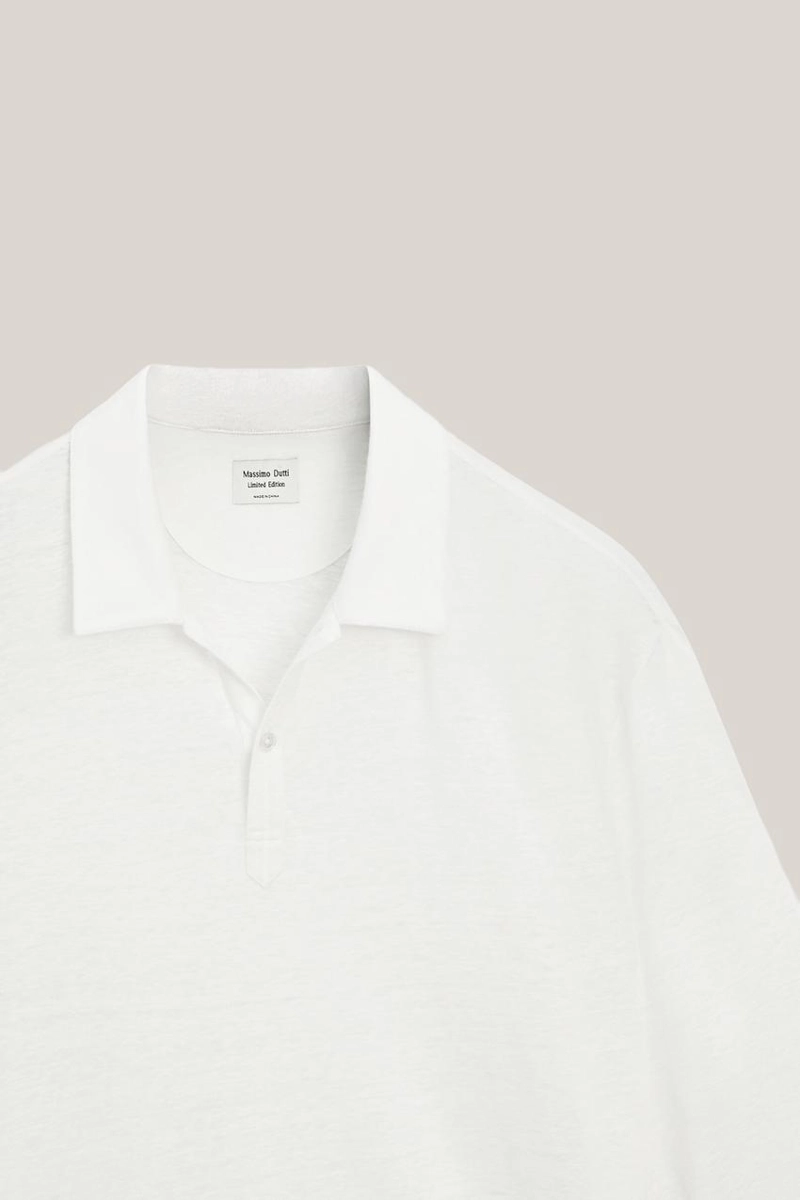 100% льняная поло-рубашка с длинным рукавом - limited edition