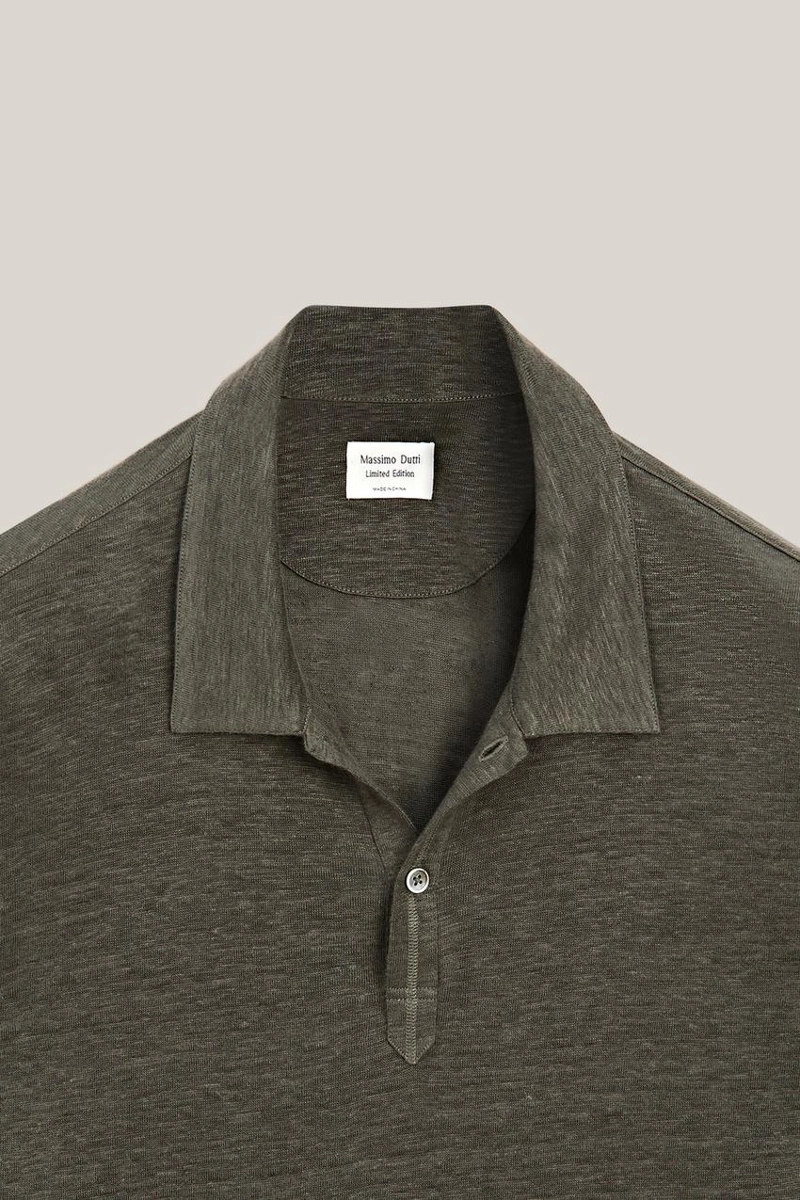 Поло с длинным рукавом из 100% льна - лимитированное издание