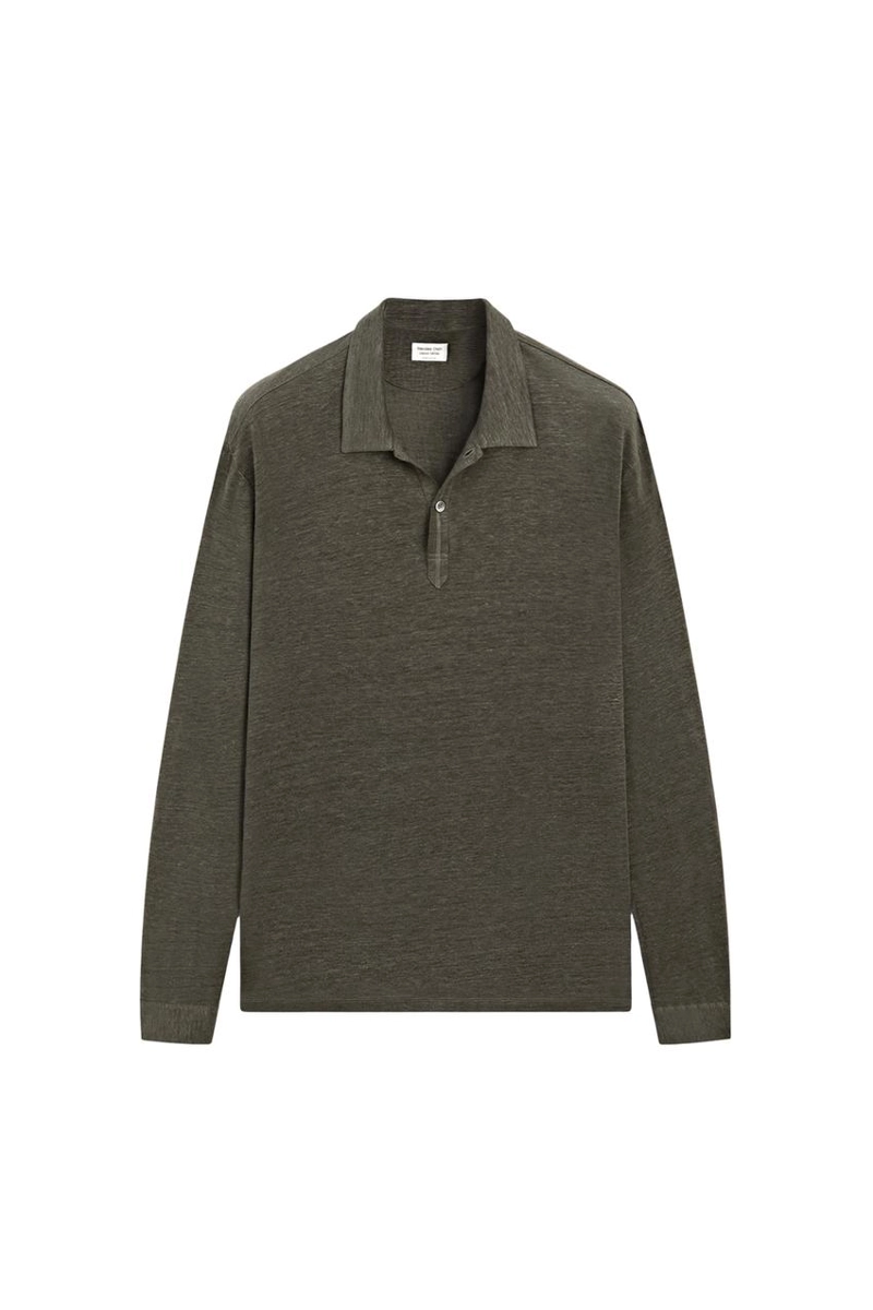 Поло с длинным рукавом из 100% льна - лимитированное издание