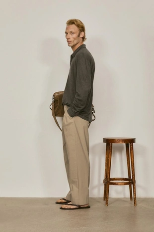 Поло с длинным рукавом из 100% льна - лимитированное издание- Заказать в России