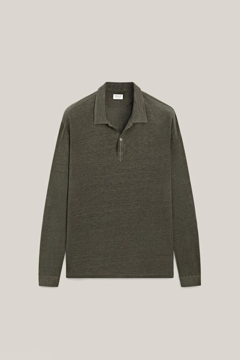 Поло с длинным рукавом из 100% льна - лимитированное издание
