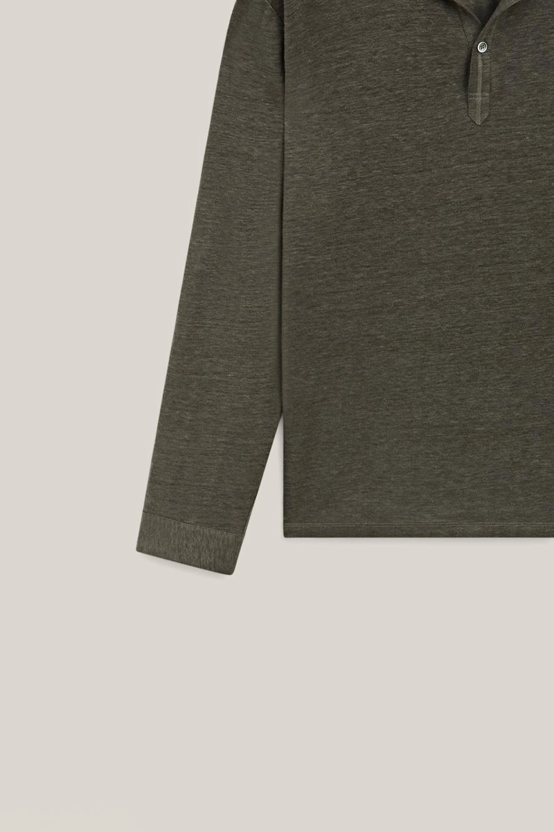 Поло с длинным рукавом из 100% льна - лимитированное издание