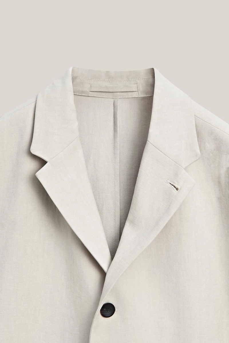 Пиджак из 100% льна с карманными деталями - limited edition