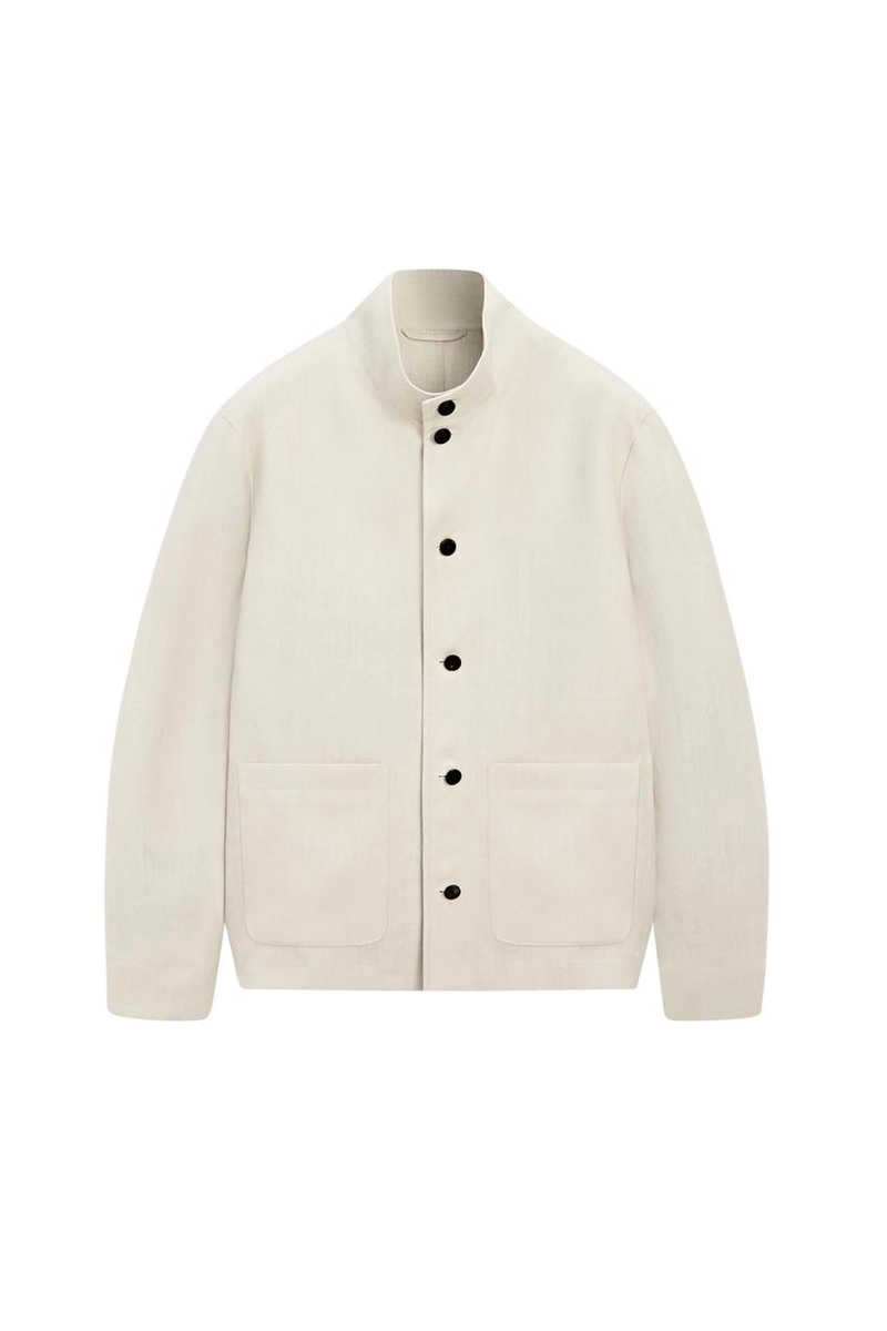 Куртка с высоким воротником из льна - лимитированное издание