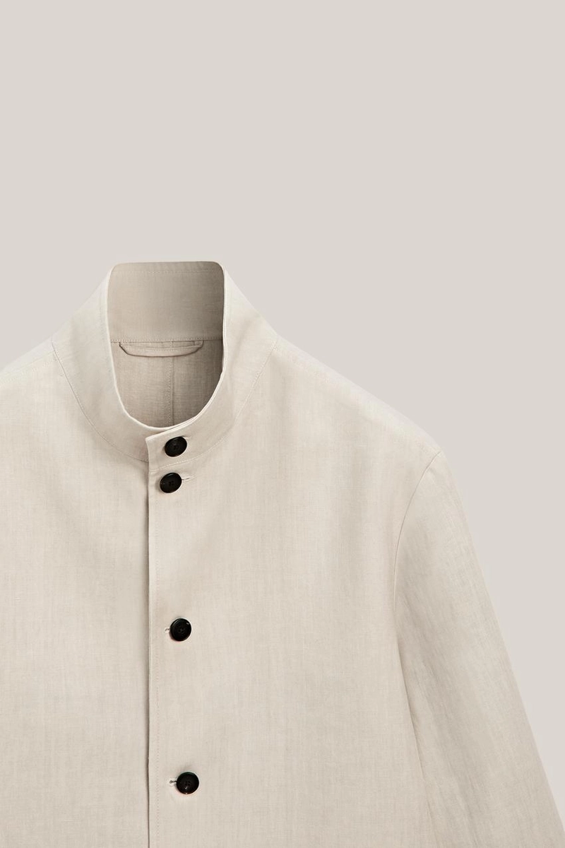 Куртка с высоким воротником из льна - лимитированное издание