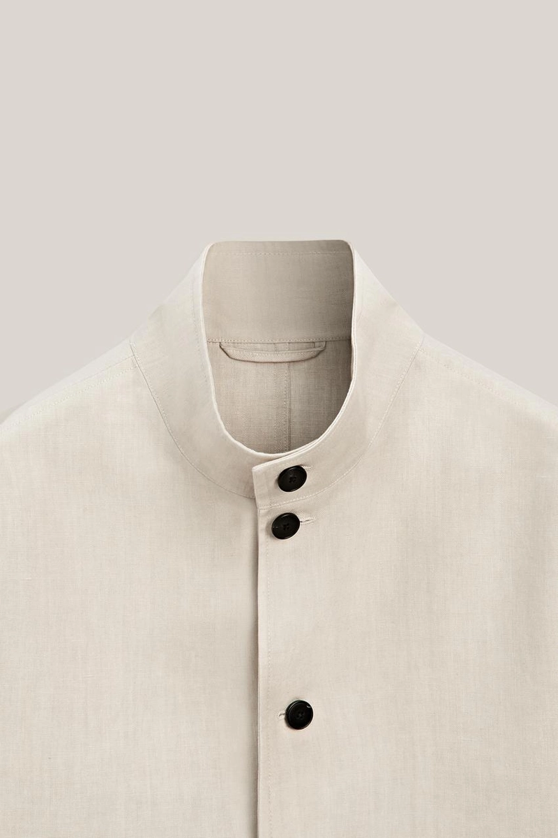 Куртка с высоким воротником из льна - лимитированное издание