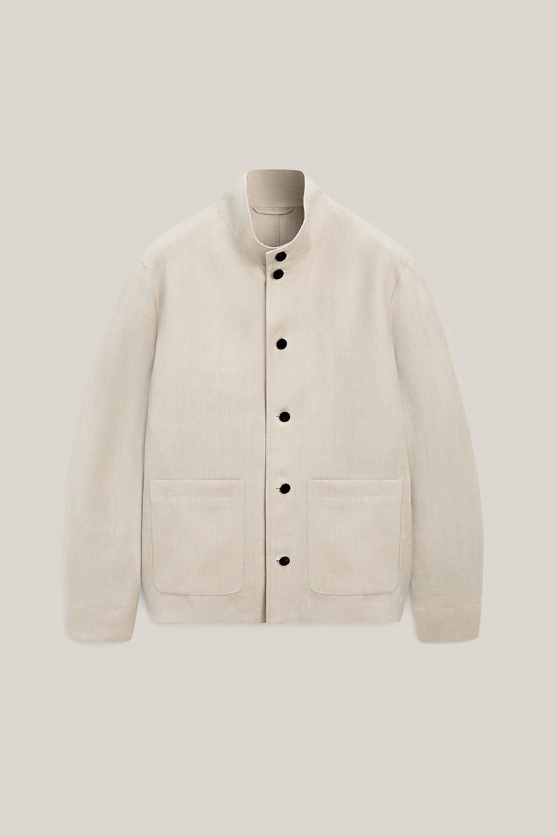 Куртка с высоким воротником из льна - лимитированное издание