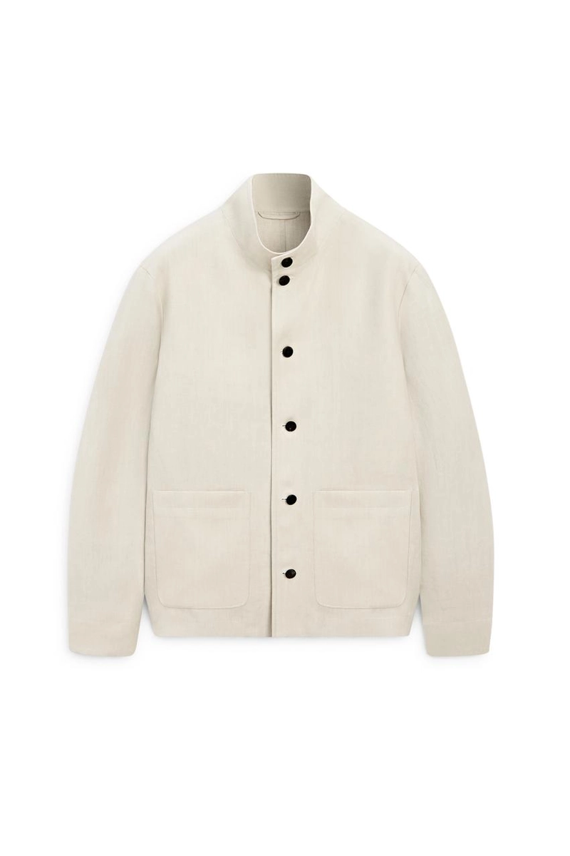 Куртка с высоким воротником из льна - лимитированное издание