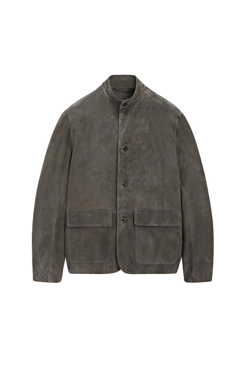 Замшевая куртка-рубашка с стойкой воротник - limited edition