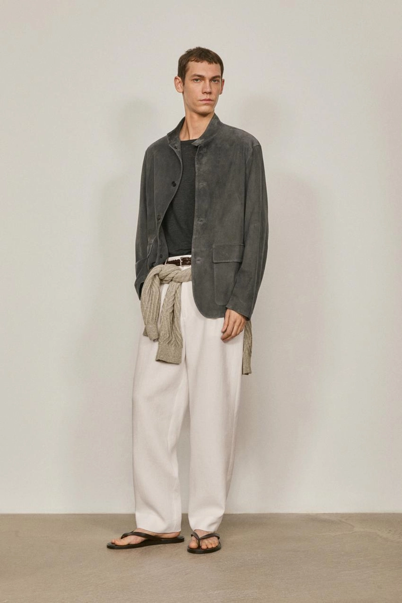 Замшевая куртка-рубашка с стойкой воротник - limited edition