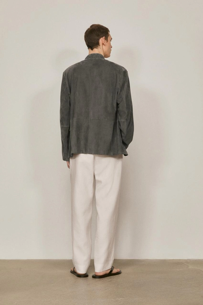 Замшевая куртка-рубашка с стойкой воротник - limited edition