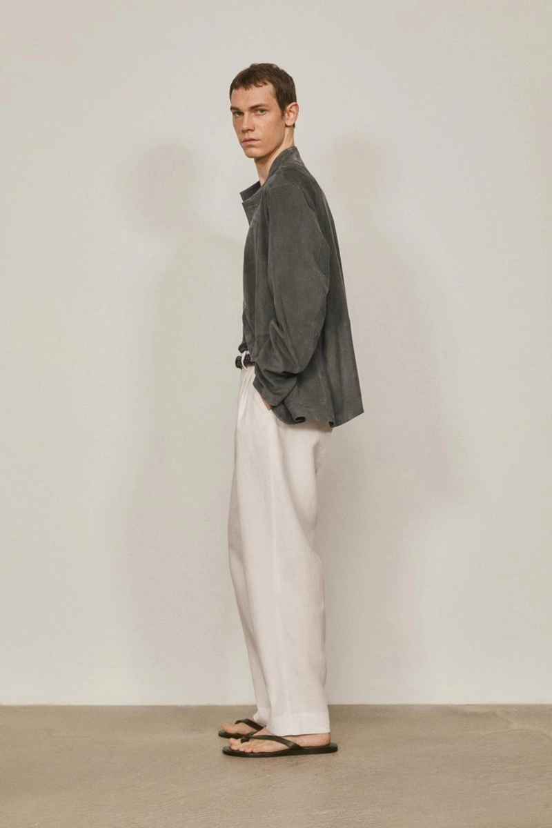 Замшевая куртка-рубашка с стойкой воротник - limited edition