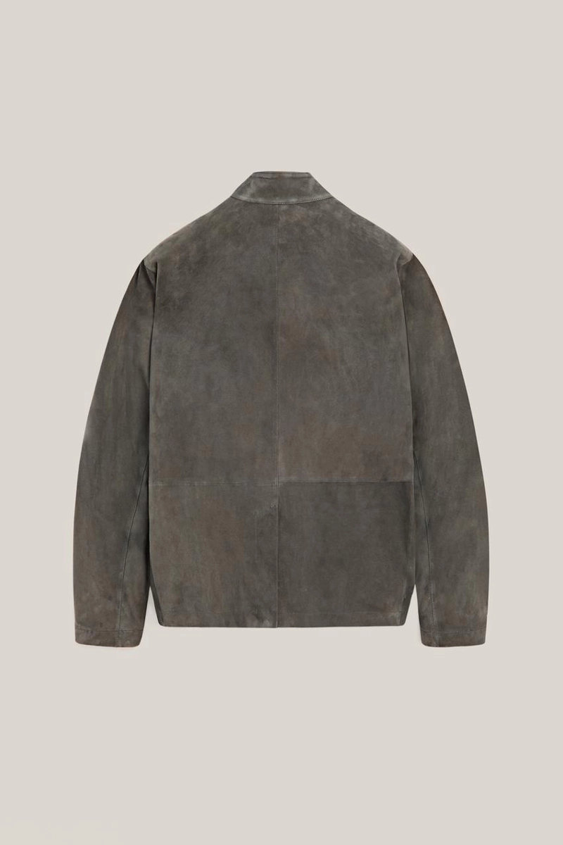 Замшевая куртка-рубашка с стойкой воротник - limited edition