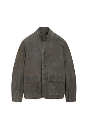 Замшевая куртка-рубашка с стойкой воротник - limited edition- Заказать в России