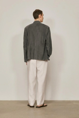 Замшевая куртка-рубашка с стойкой воротник - limited edition- Заказать в России